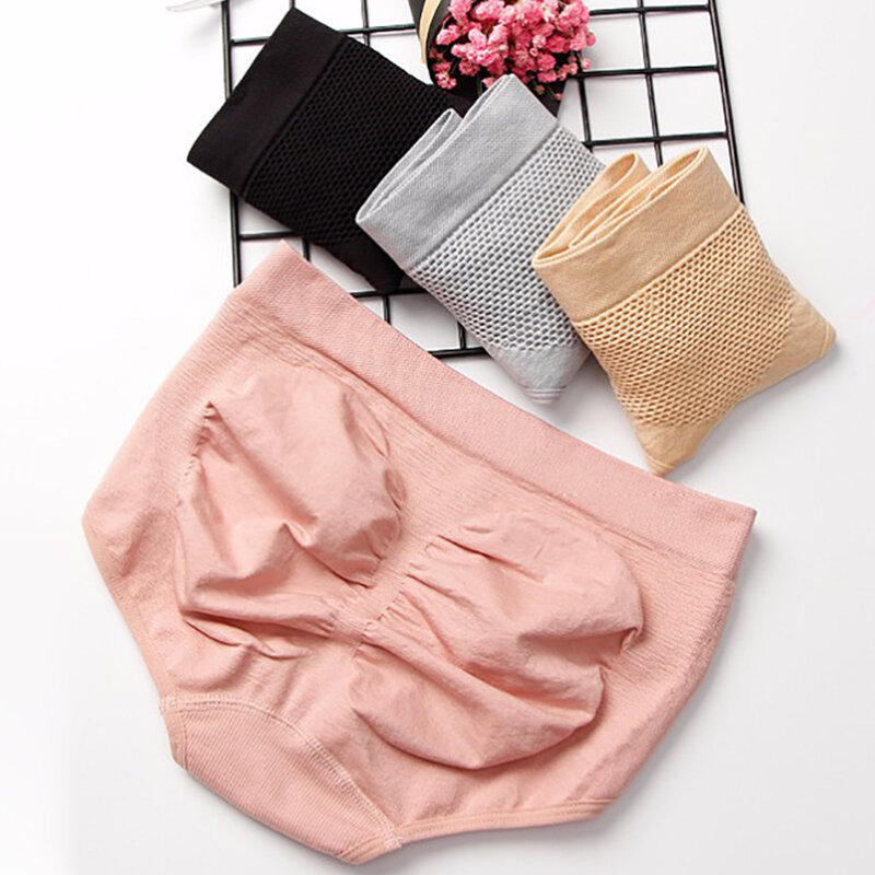 3D kobiety majtki ciepłe macica brzuch kształtowanie bawełna bielizna przewiewna pośladek podnoszenia Mid Rise krótkie pani urządzenie do modelowania sylwetki majtki