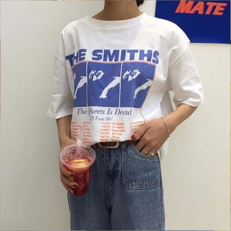 스미스 티셔츠 Vtg 레트로 여성 팝 인디 펑크 록 밴드 Morrissey 2018, 뉴 유니섹스 티셔츠