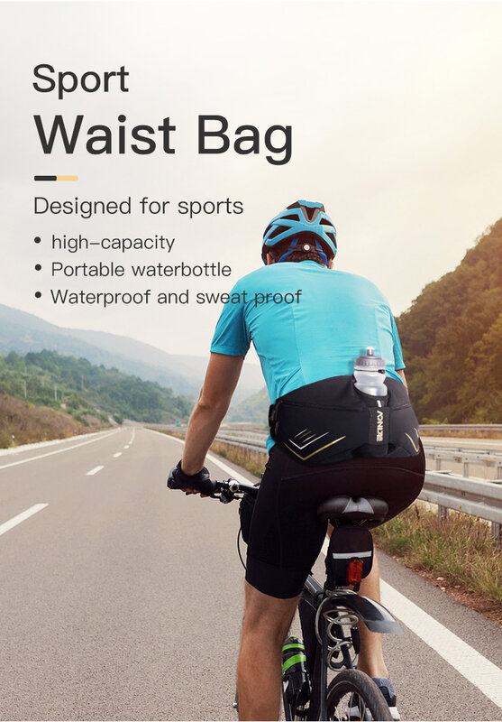 AONIJIE Sports Waterproof Waist Bag Belt Running bag Hydration Fanny Pack Running accessories For Jogging Fitness Gym Outdoor