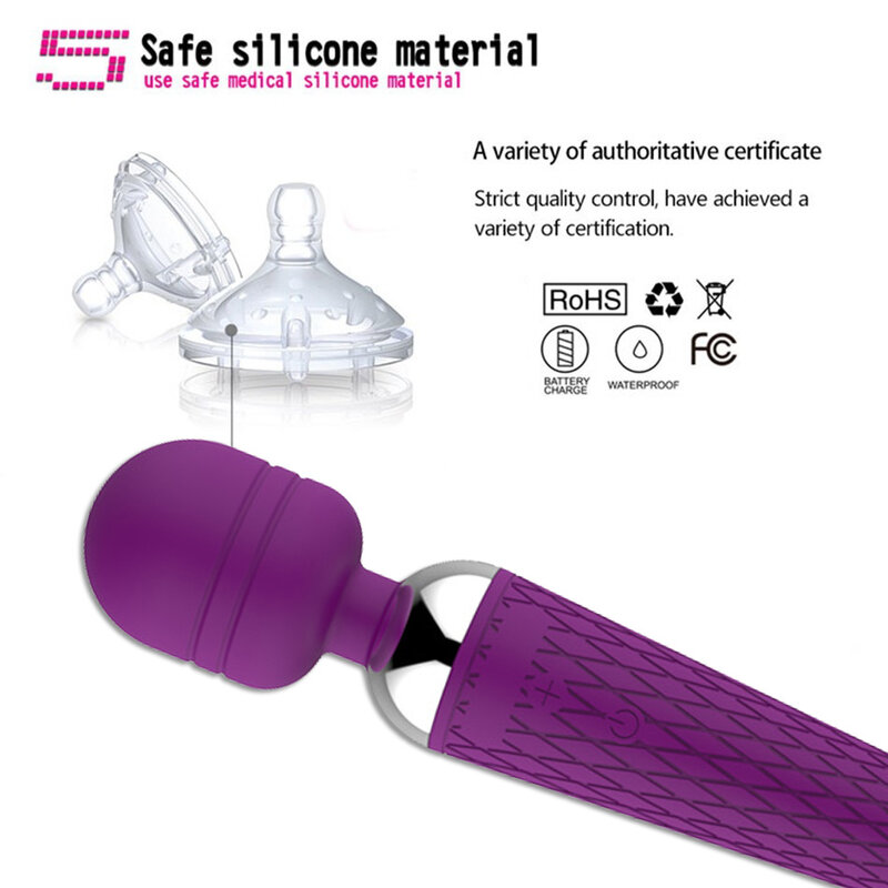 Dildos AV Vibrator Magic Wand สำหรับผู้หญิง Clitoris Stimulator USB ชาร์จนวดเพศของเล่นสำหรับหญิง Masturbator