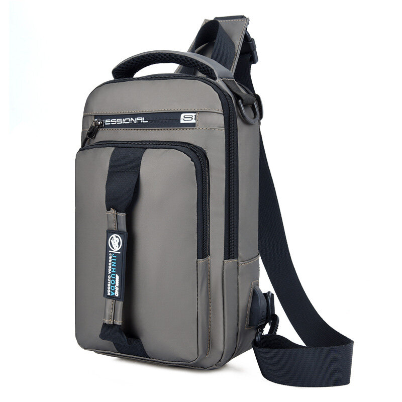 JCHENSJ Multiple Pockets Men's Shoulder Bag Large Capacity Travel School Male Chest Bag Waterproof Cross Body Bags For Men