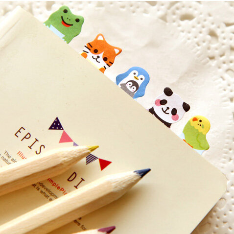 Koreańskie piśmiennicze kreskówki zwierząt słodkie siedzieć N razy wklej osobowość Mini uwaga karteczka na notatki kartki samoprzylepne śliczne materiały stacjonarne