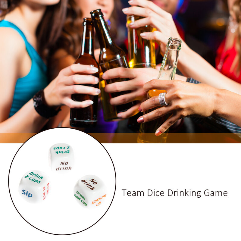 1Pcs High Quality Party Drinking Dice 6 Sided Round Corner Dice Game Funny Rolling Decider Family Friend Gathering Game Toy