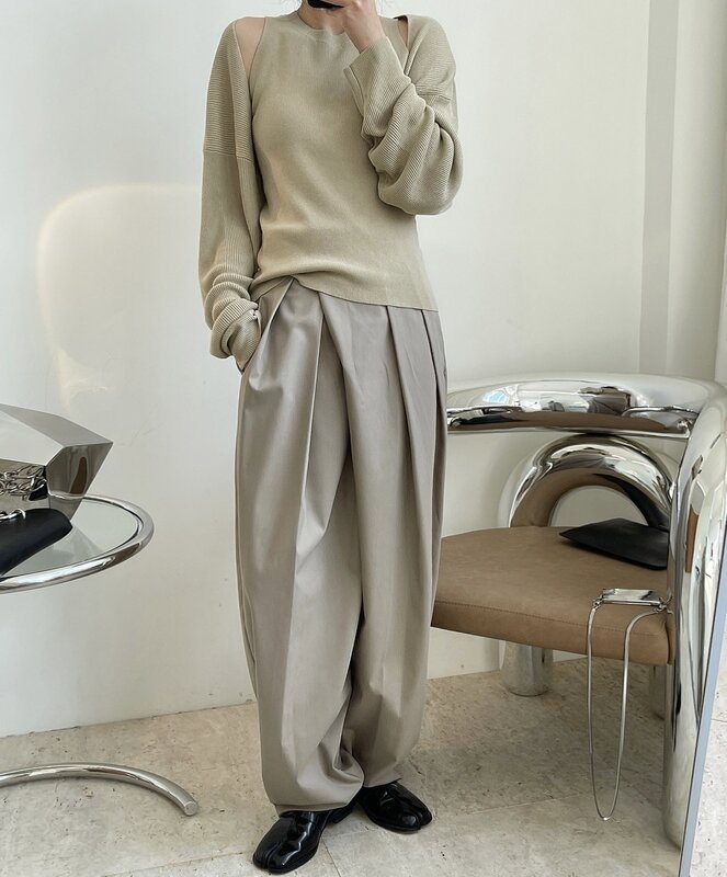 Spring New Fashion Design Sense Vest due set Show sottile scialle tipo manica maglione abito donna maglione gilet donna