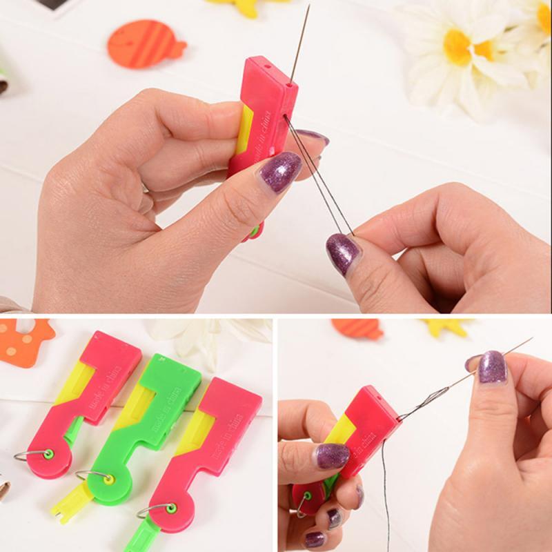 1pc High Quality Automatic Sewing Needle Threader Simple Hand Tools Needle Thread Tools Plastic Handle Sewing Accessories