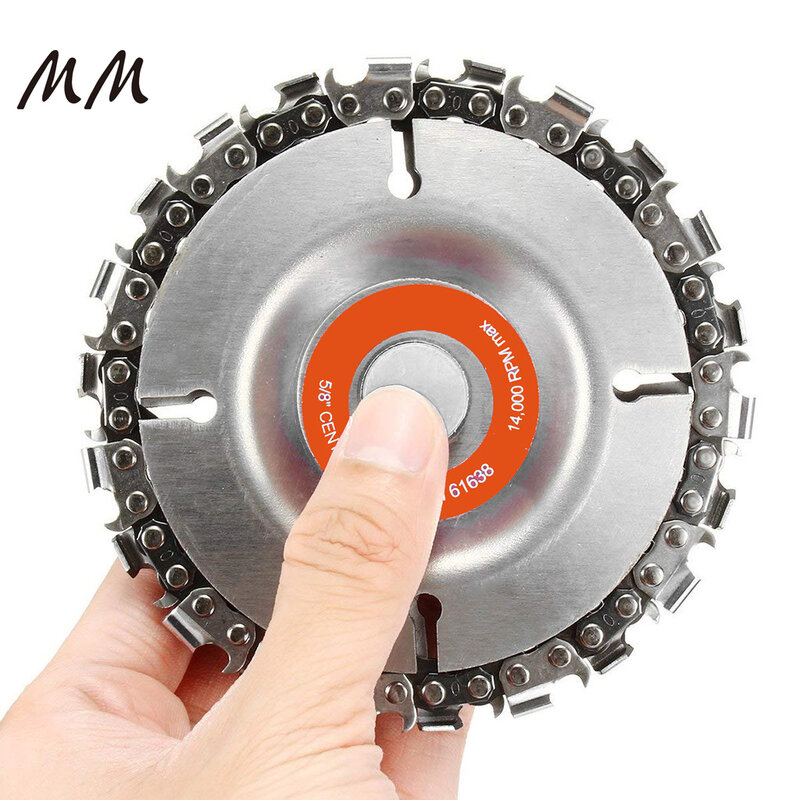 4Inches Angle Grinder Chain Disc Woodworking Chain Wheel Wood Slotting Saw Blade Wood Carving Disc Carve Cut or Shape
