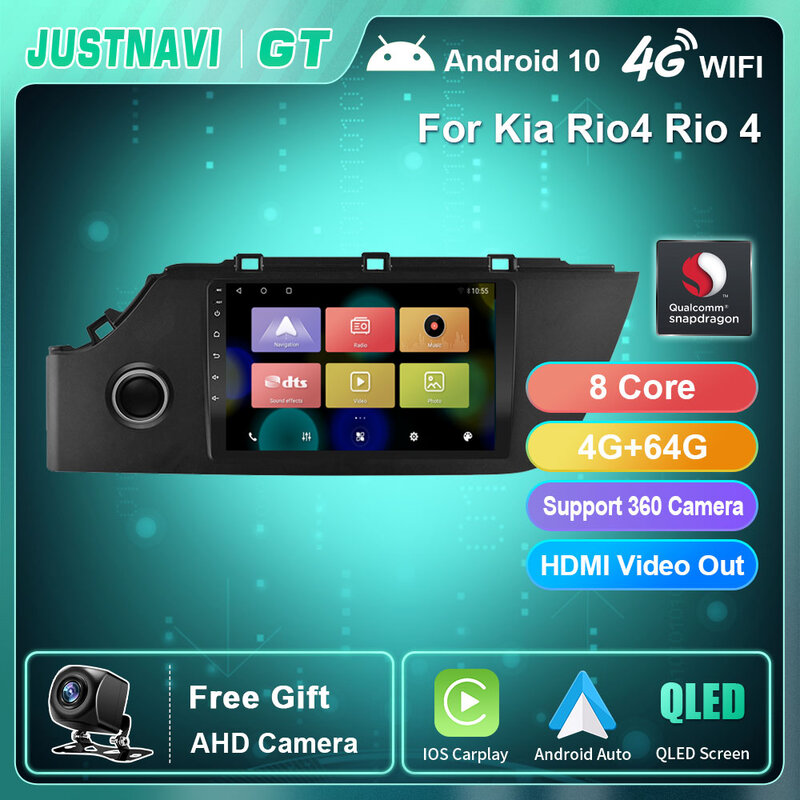 Autoradio Android 10.0, Navigation GPS, WiFi, 4G, BT, lecteur multimédia vidéo, sans DVD, 2 din, pour voiture Kia Rio4 Rio 4 2020
