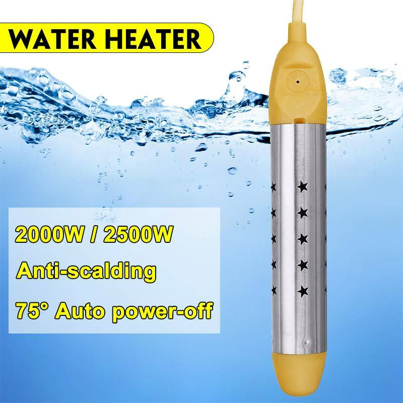 Aquecedor de água elétrico flutuante, ue, 220v, 2000-2500w, aquecimento de água portátil, suspensão por imersão, banheiro, piscina