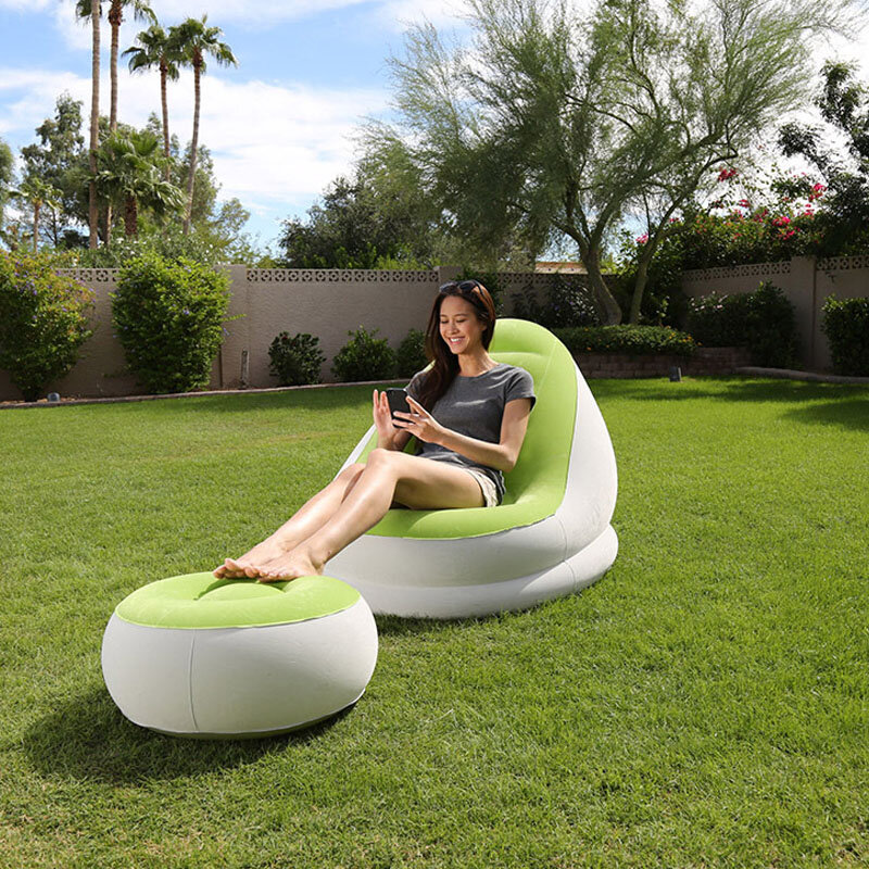 Flocage gonflable deux pièces ensemble paresseux canapé-lit déjeuner chaise longue Portable multifonctionnel plage extérieure meubles de haute qualité