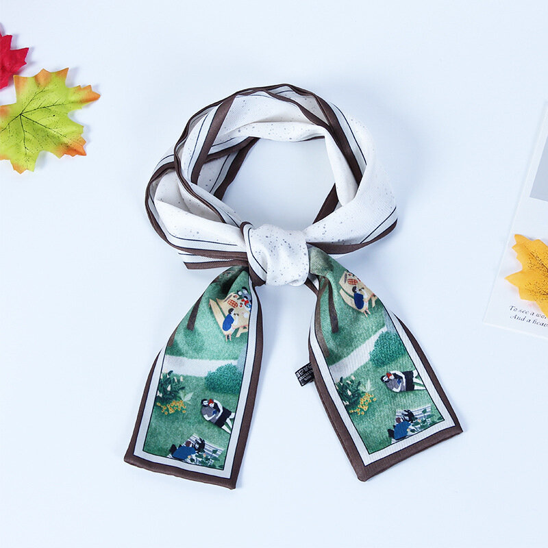 Bufanda de primavera tipo nuevo imita seda y todo tipo de pañuelos pequeños, bufandas artísticas y de moda, 2020