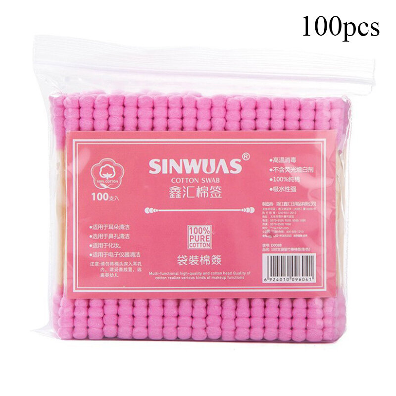 Double Head Disposable Cotton Swab Women Makeup Bamboo Buds Tip For Wood Sticks Nose Ears Cleaning Health Care Tools
