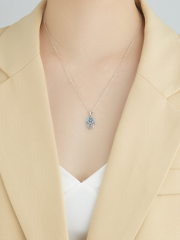 Kalung Perak Sterling 925 SILVERHOO untuk Wanita Perhiasan Indah Kalung Wanita Romantis Zirconia Kubik Kualitas Tinggi Produk Baru
