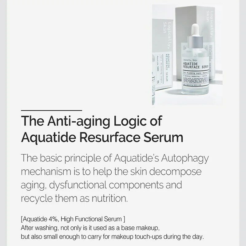 منطقيا ، الجلد Aquatide Resurface المصل 50 مللي 4% الببتيد المضادة للتجاعيد مصل مكافحة الشيخوخة الوجه كريم تبييض الرعاية الكورية التجميل