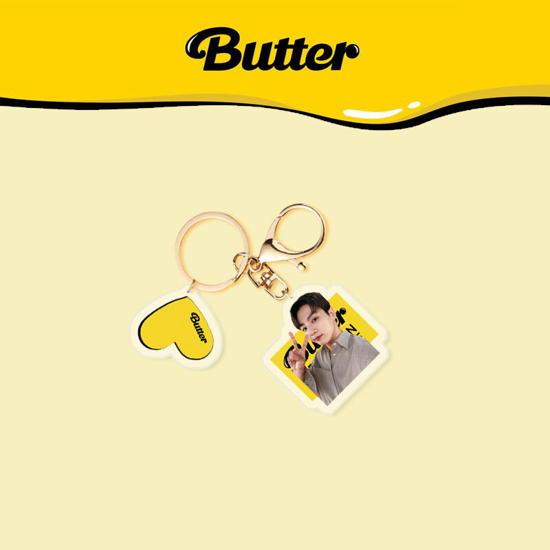 KPOP Bangtan Boys Butter Album llavero acrílico colgante mochila accesorios regalo de Cosplay JUNGKOOK JIMIN SUGA Fans Collection