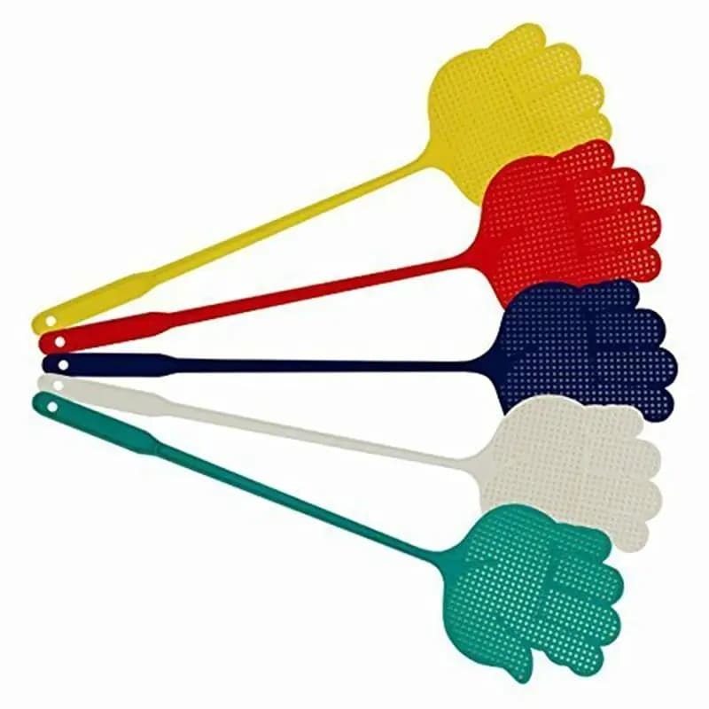 Pacote de 5 flyswatter peso leve conveniência acessível várias cores bonito forma mão-em forma de mata-suprimentos para casa