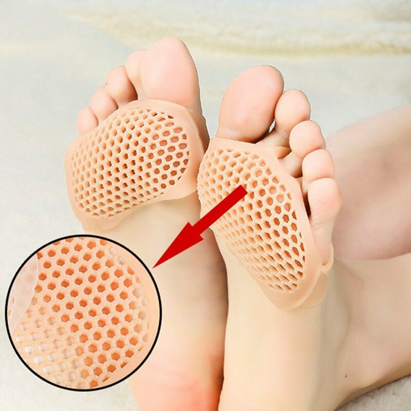 1 par de silicone antepé meta tarsal alívio da dor ortose do pé massagem anti-deslizamento protetor de salto alto elástico almofada de cuidados com os pés