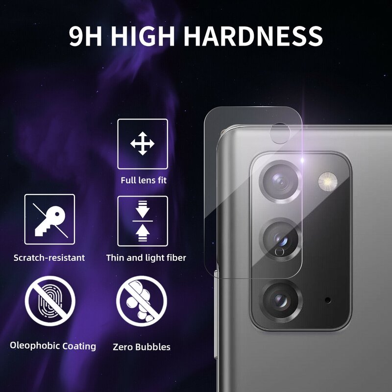 Protector de pantalla de vidrio templado HD 9H para Samsung Galaxy Note 20/20, Protector de vidrio de cobertura, Ultra lente de cámara