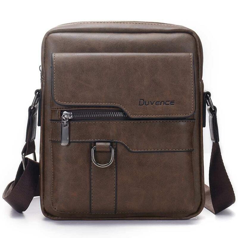 Fashion Men Shoulder Bag for 10.5" ipad PU Leather 2019 Men's Crossbody Bags Business Brown Flap Male Solid Messenger Bag Flaps