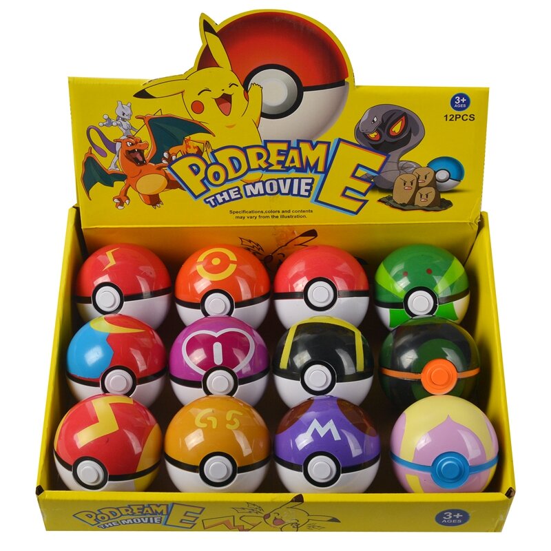 Figuras de acción de Pokémon Ball Go, 12 unids/set/set, monstruo de bolsillo, Pikachu, modelo de juego, Charmander, Anime, juguetes para niños, regalo