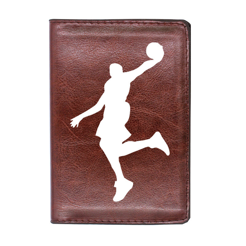Étui pour passeport en cuir de haute qualité, classique, à la mode, pour jouer au basket-ball, impression de luxe