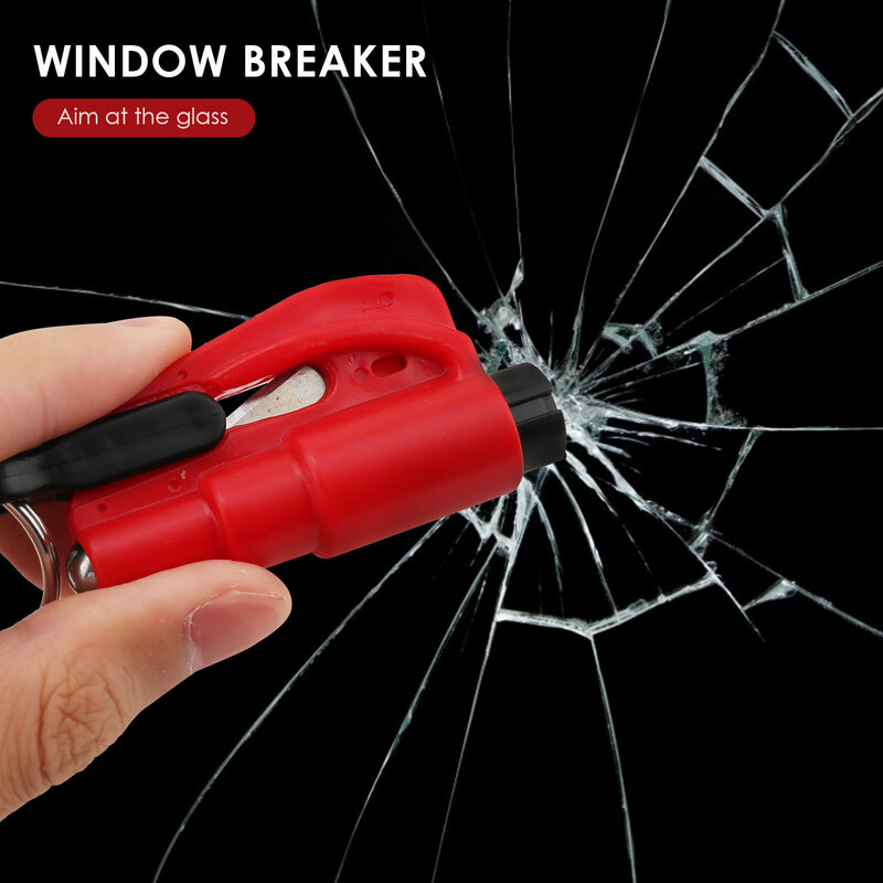 Marteau de sécurité Portable pour voiture, Type ressort, marteau de secours, brise-vitre, poinçon de ceinture de sécurité, porte-clés