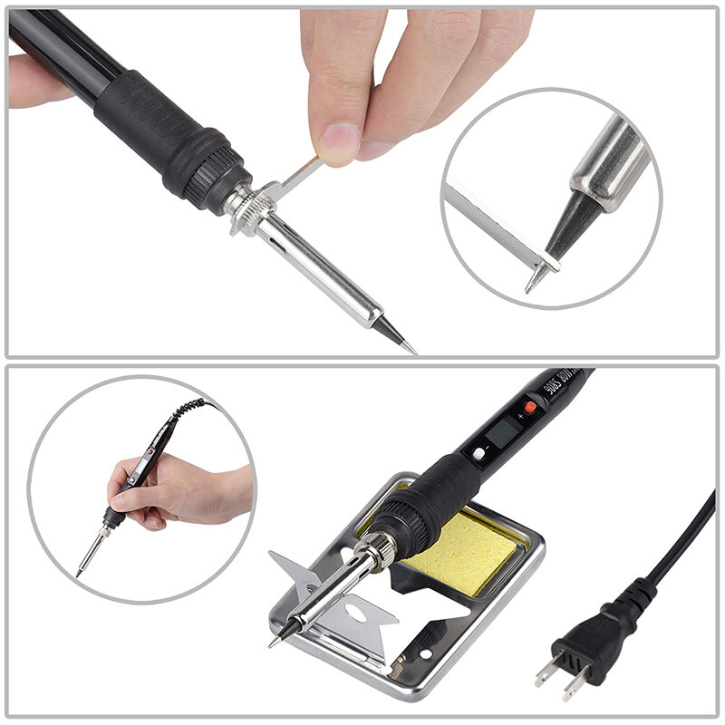 Jcd ferro de solda elétrica portátil digital temperatura ajustável ponta do soldador de solda equipamentos 80w ferramentas reparo