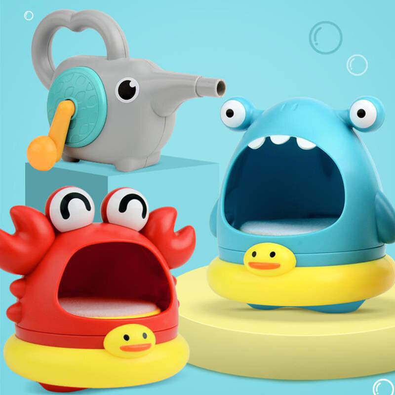 Outdoor Blowing Bubble Cute Cartoon Bathtub Soap Machine Toy for Children Baby Bathing Funny Toys Toddler Toys Kids Water Toys