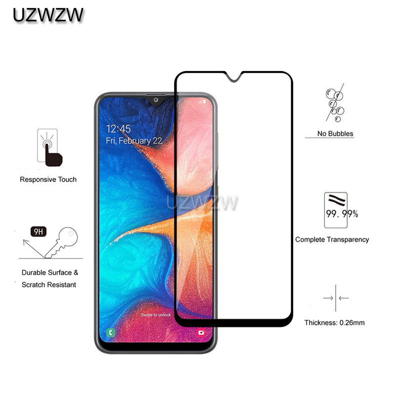 For Samsung Galaxy A20 Full Cover 0.26mm Screen Protective Tempered Glass For Samsung Galaxy A20 Glass