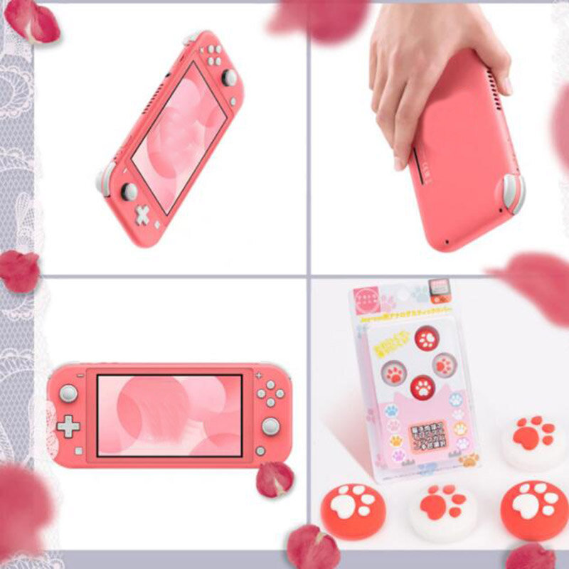 Cute Cat Paw Pad Thumb Stick Grip Cap Joystick Cover For Nintend Switch Oled Lite NS Joy-Con Controller Gamepad Thumbstick Case