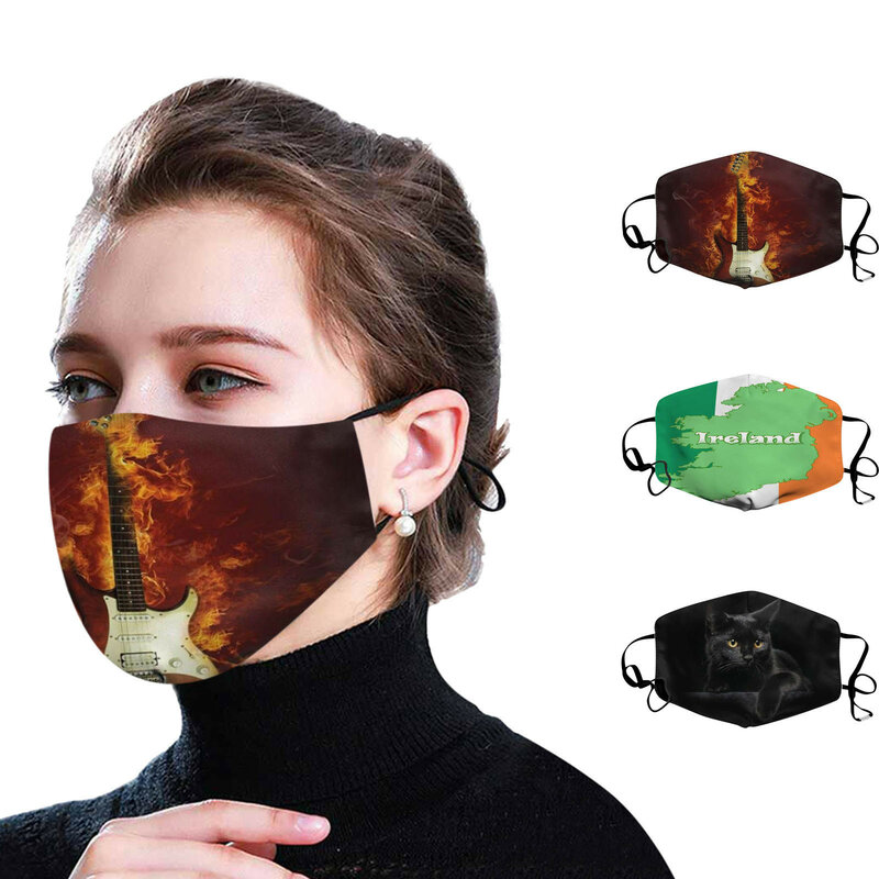 Erwachsene Drucken Mund Maske Einstellbare Outdoor Sport Gesicht Masken Mehrweg Waschbar Gesichtsmaske Ohrbügel Anti Staub Schutzhülle Masque