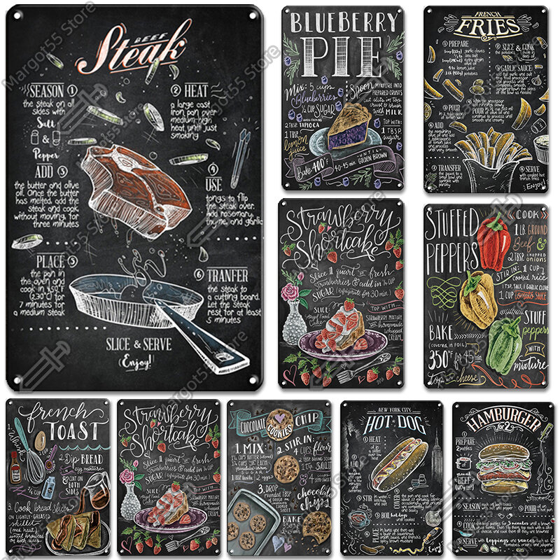 Klasyczny ścienny metalowy plakat artystyczny kuchnia plakaty napój spożywczy artystyczny obraz metalowa tablica Retro kuchnia kawiarnia restauracja/Bar element wystroju do klubu