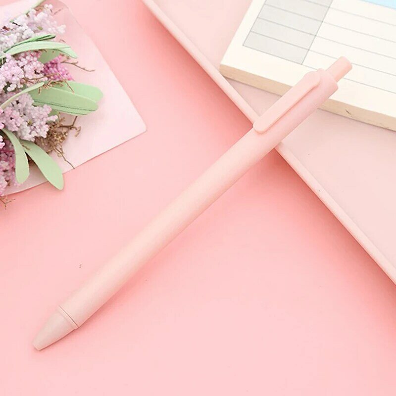 Bolígrafo de empuje de color macarrón, 10 piezas, bolígrafo neutro de punta de bala para examen de Estudiante