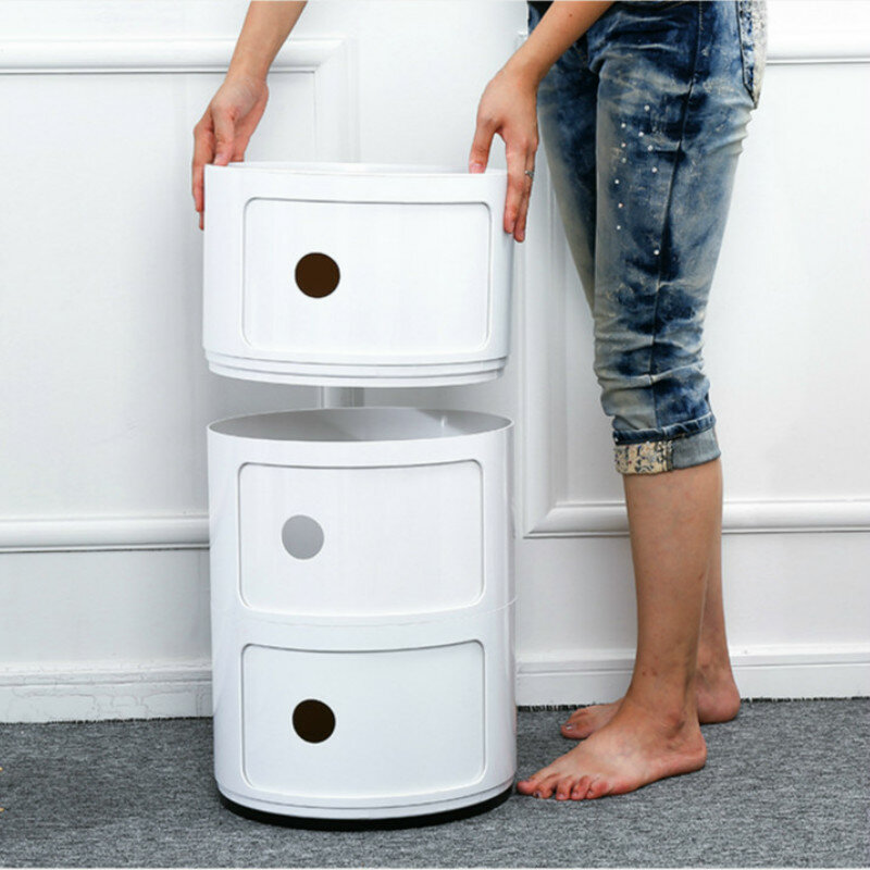 Nordic bedside table simple modern bedside small cabinet simple bedroom storage mini small round storage cabinet WF815315