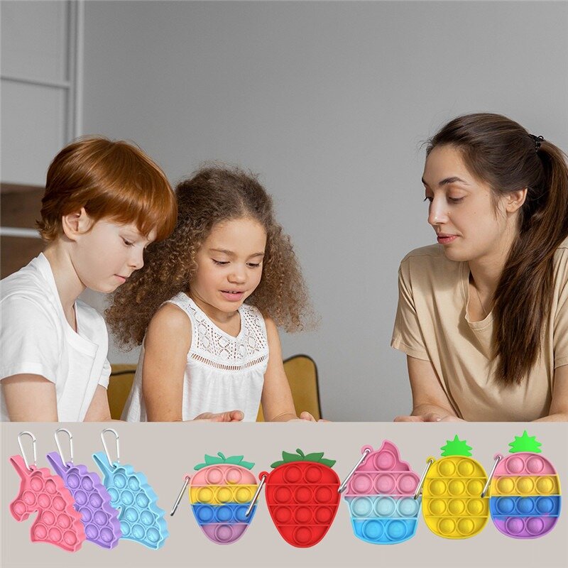 Bubble Fidget reliever stres zabawki Rainbow Push Bubble zabawki antystresowe dla dorosłych dzieci proste dołek zabawka do łagodzenia autyzmu