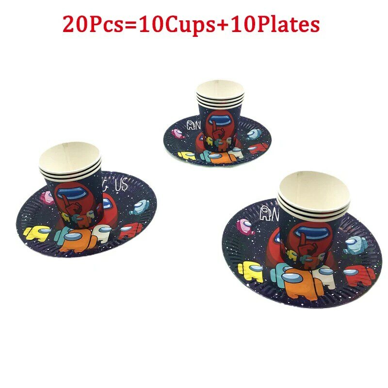 20-81 Pcs Cartoon Among Game Us Theme Kids Boy Birthday Decoration Party Baby Shower Event Supplies Favor Items For Kids