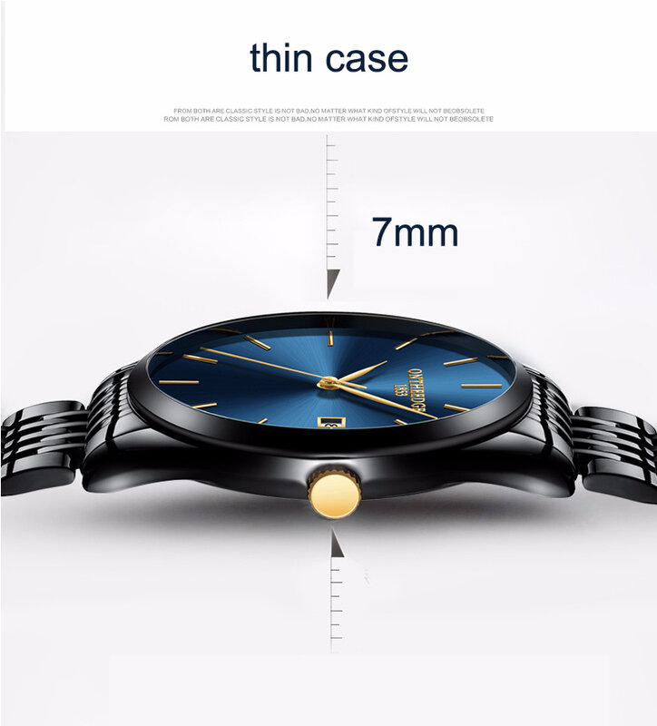Ultra-บางกรณีนาฬิกาผู้ชายหรูหรา Casual Mens Quartz นาฬิกาข้อมือสแตนเลสสตีลธุรกิจชายนาฬิกาแฟชั่นกันน้ำ ...