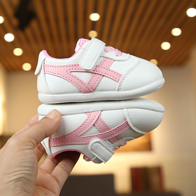 2021 New Leather Single Mesh Shoes Soft Sole Breathable Male and Female Baby Sandals 1-2 Years Old Soft Sole Toddler Shoes