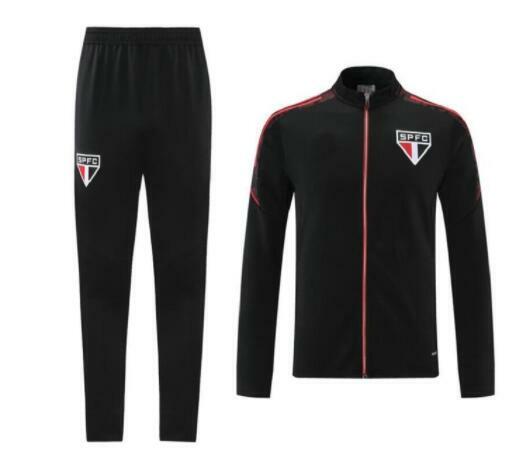 2021 2122เซาเปาโล FC PATO Tracksuits Alves สีขาวสีแดง Mens แขนสั้นฟุตบอล Polo HERNANES 16 Warm Up Training ชุดเสื้อ