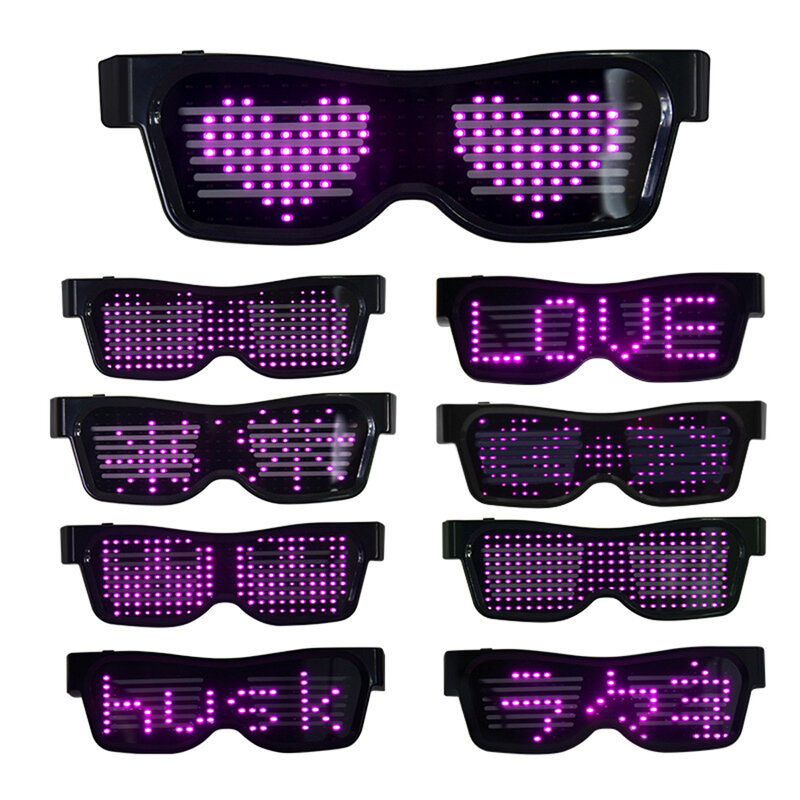 Magic Bluetooth LED แว่นตาปาร์ตี้ APP ควบคุมแว่นตาส่องสว่าง EMD DJ ไฟฟ้าพยางค์ Glow Party Drop Shipping