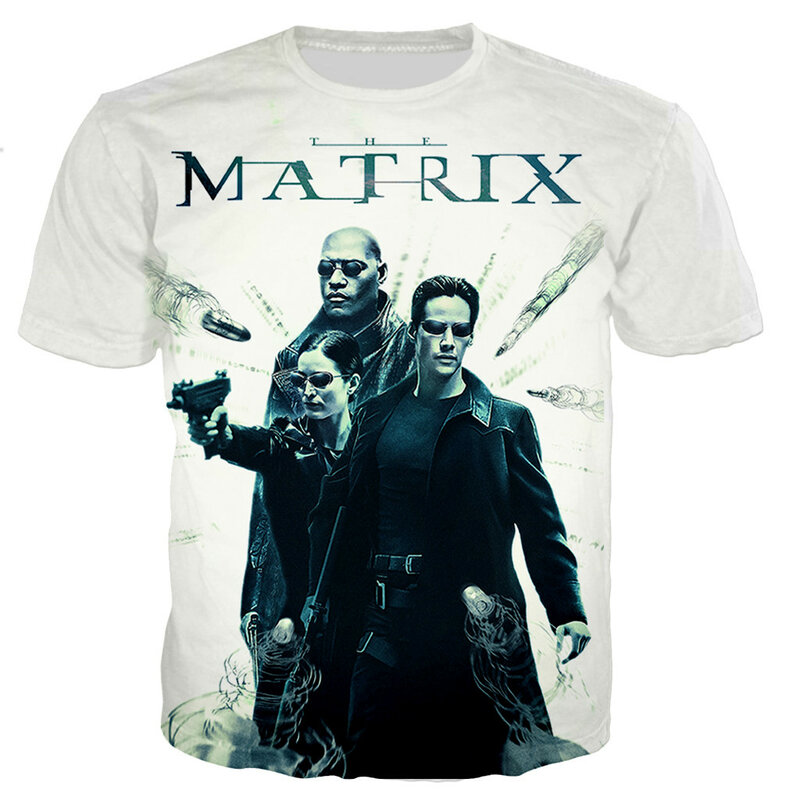 T-shirt The Matrix pour hommes et femmes, Streetwear de Style décontracté avec impression en 3D, 2021