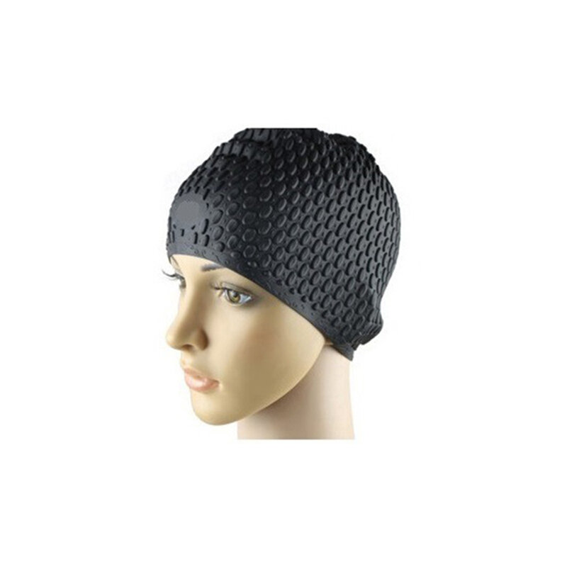 Bonnet de natation élastique 3D en Silicone, étanche, pour hommes et femmes, couvre-chef à cheveux longs, pour adultes