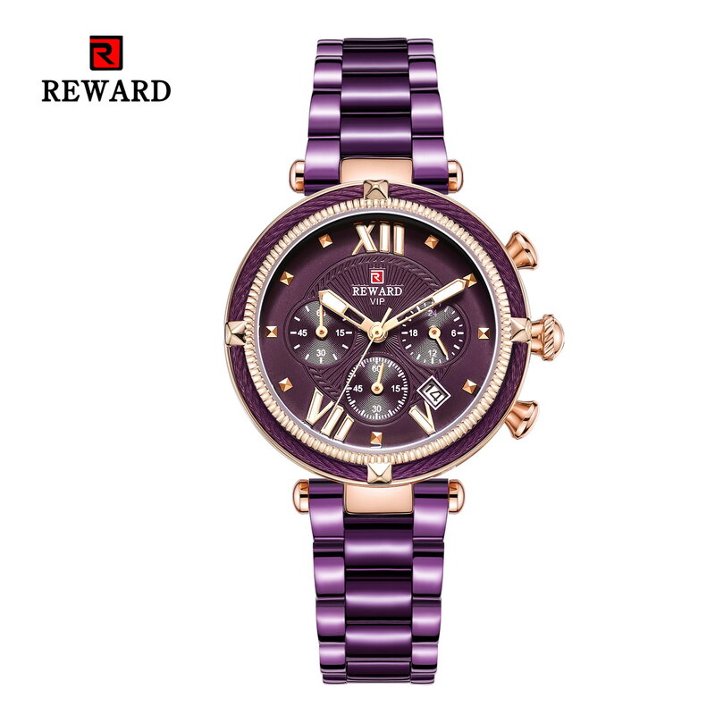 Montre-bracelet de Sport pour femme, étanche, Quartz, acier inoxydable, luxe, classique, élégant, chronographe, cadran, calendrier