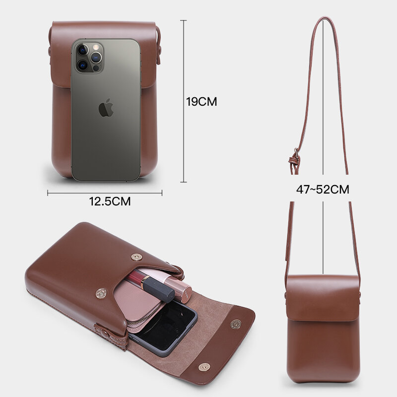 DN Mini Shoulder Bags for Women's PU Leather Flap Crossbody Handbag  Fashion Phone Vintage Purse Simplicity Ladies Small Pouch