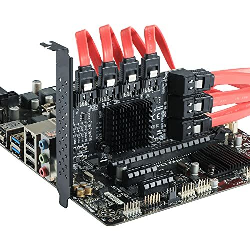 Kartu PCIe SATA 6/10 Port 6Gbps Kartu SATA 3.0 PCIe, Mendukung 10 Perangkat SATA 3.0, Konverter Adaptor Bawaan untuk PC Desktop