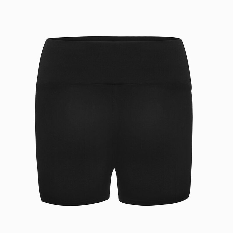 Pantalones cortos de cintura alta para mujer, Shorts deportivos para Fitness, informales, ajustados, elásticos, suaves, color negro, para motorista