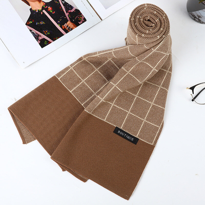 Новинка 2021 Роскошный деловой мужской длинный теплый кашемировый шарф шаль Осень-зима модные толстые клетчатые шарфы для мужчин шейный платок