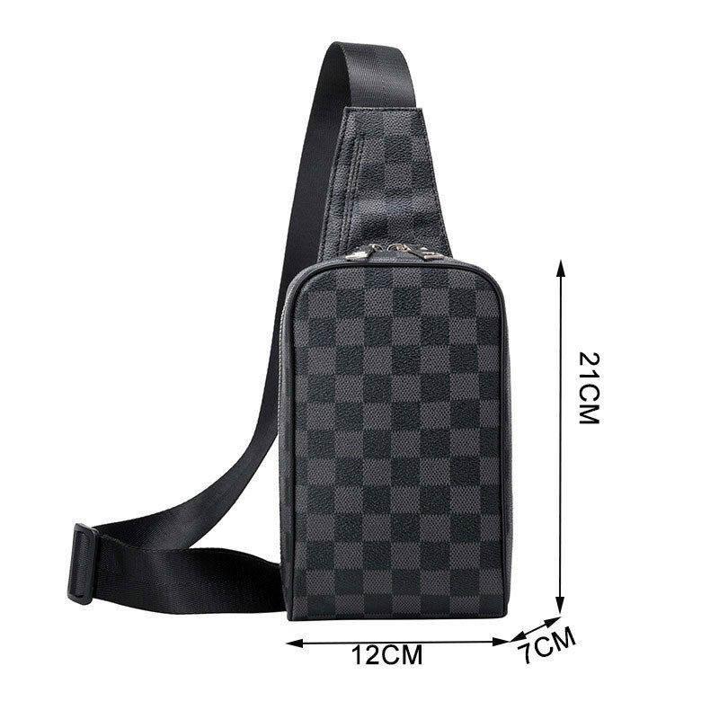 Fashion Men Messenger Shoulder Bags Unisex Plaid Zipper Soft Cross Body Belt Bag Cross Body Chest Multifunctional durable Bag