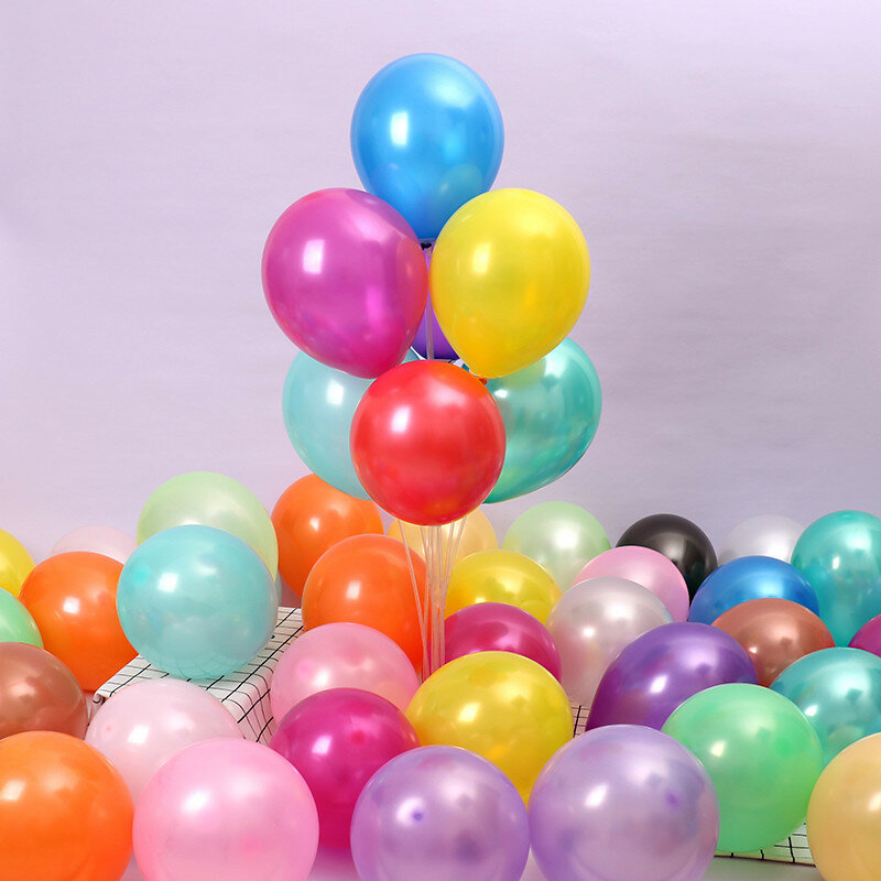 10Pcs Glossy Pearl Latex บอลลูนที่มีสีสันบอลลูน Happy Birthday Party Globos DIY ของเล่นเด็กของขวัญอุปกรณ์แต่งงาน Ball