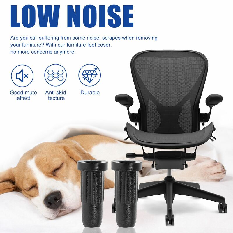 30 Pcs Durable Home Computer Desk And Chair Foot Protectors Mute Covers (Black)