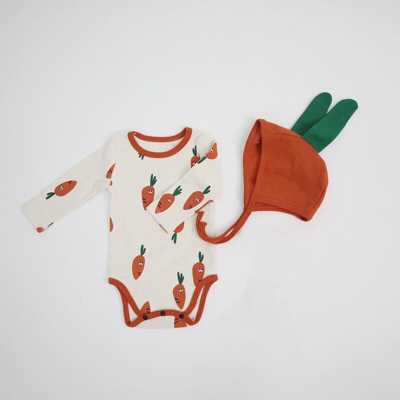Yg outono novo bebê casa roupas conjunto impresso pijamas bebê 0-2 anos de idade roupa interior do bebê com chapéu